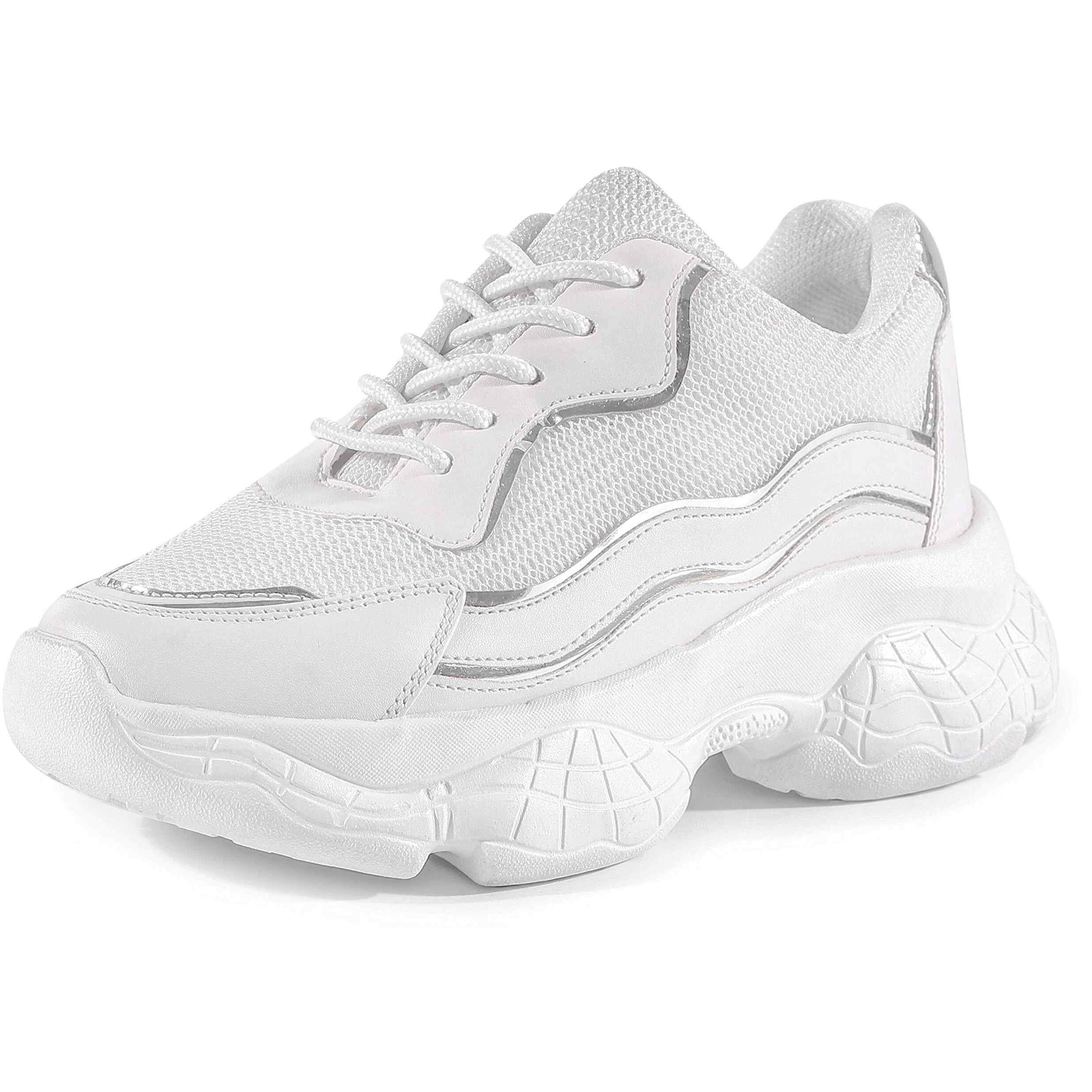 Vendoz Women Premium White Casual Shoes Sneakers - 38 EU