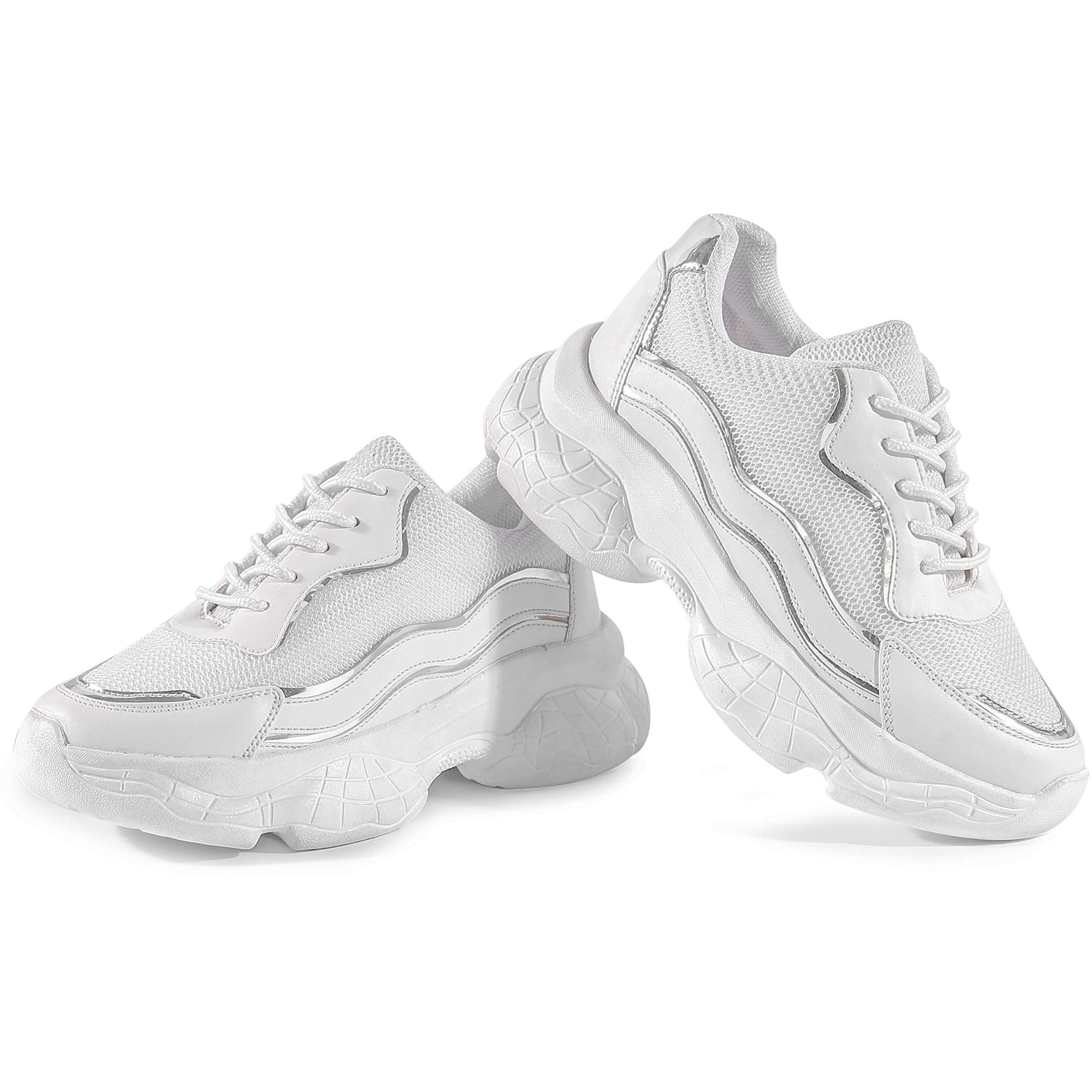 Vendoz Women Premium White Casual Shoes Sneakers - 38 EU