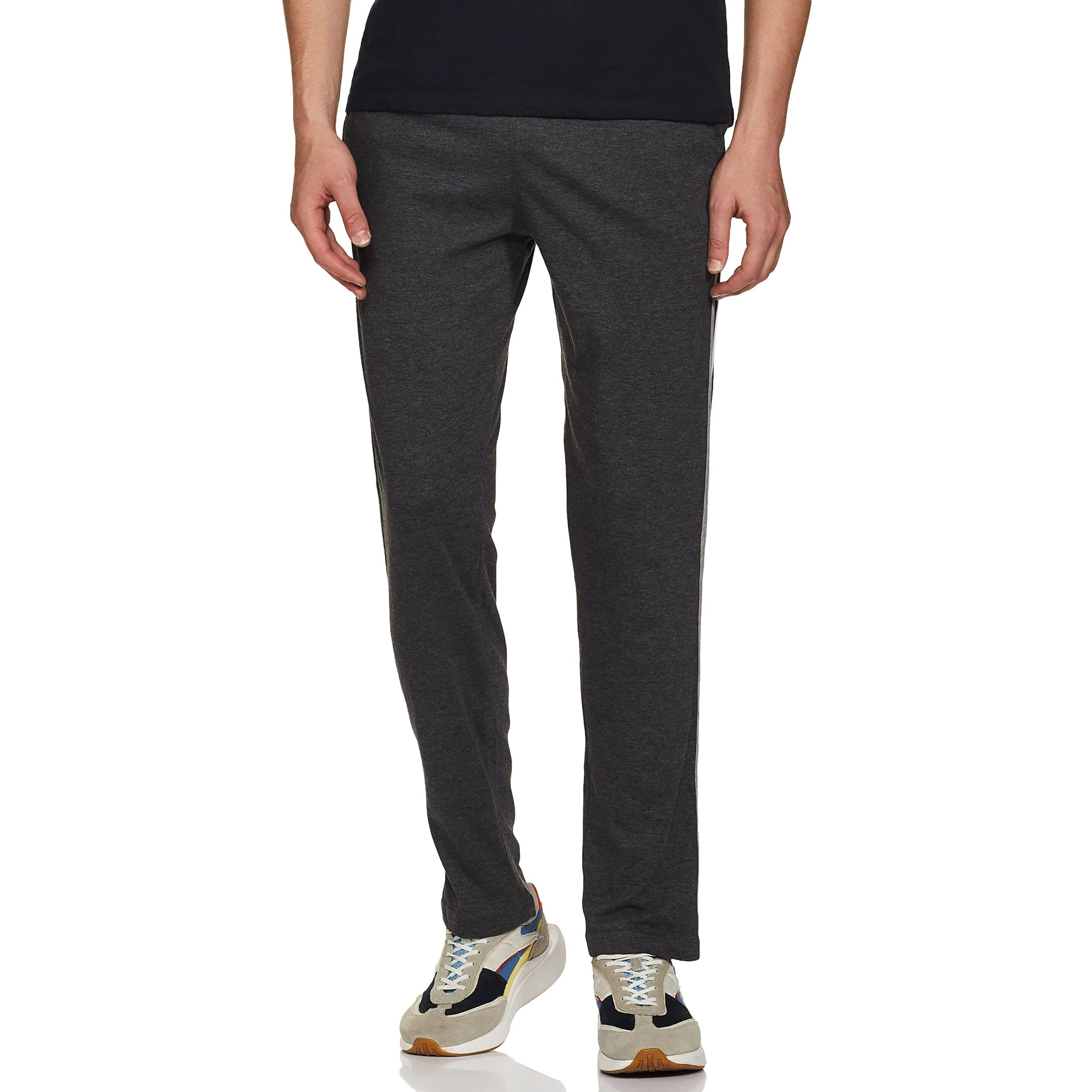 Amazon Brand - Symbol Men's Track Pant | Casual Night Wear | Sweatpants | Pajama (Sports | Gym | Yoga) - Regular Fit (Anthra Mel_L)
