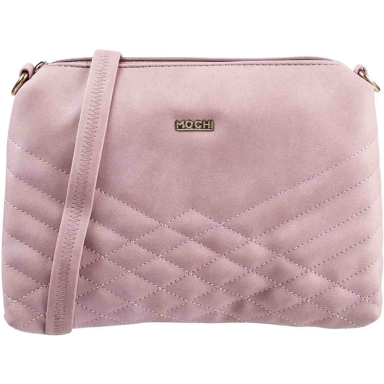 Mochi Women Pink Zip Top Sling Bag (66-7549)