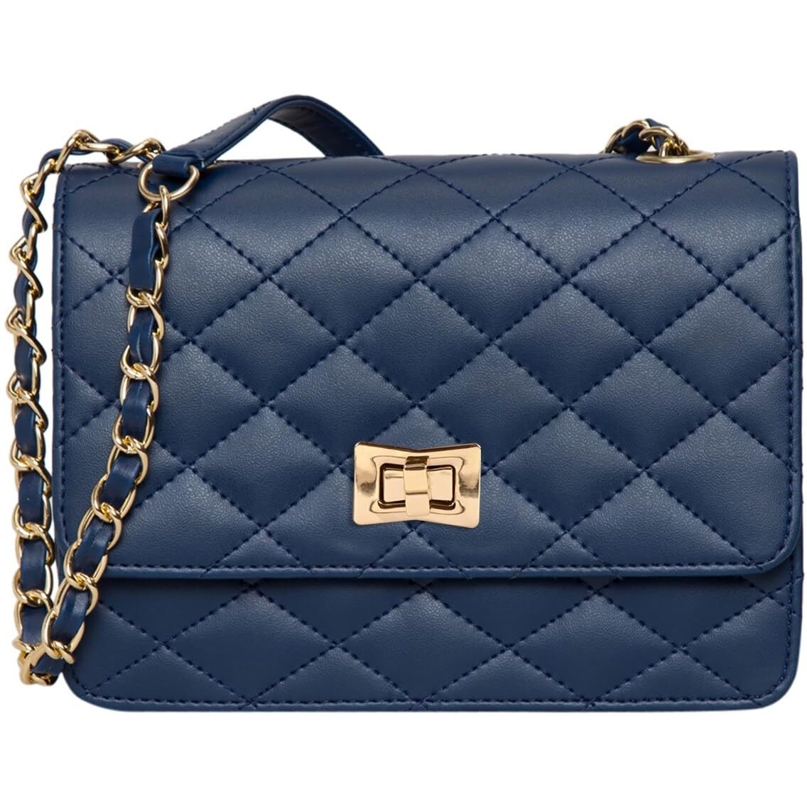 ADISA Women's Girls Quilted Cross Body Sling Bag (SL5059-Blue)