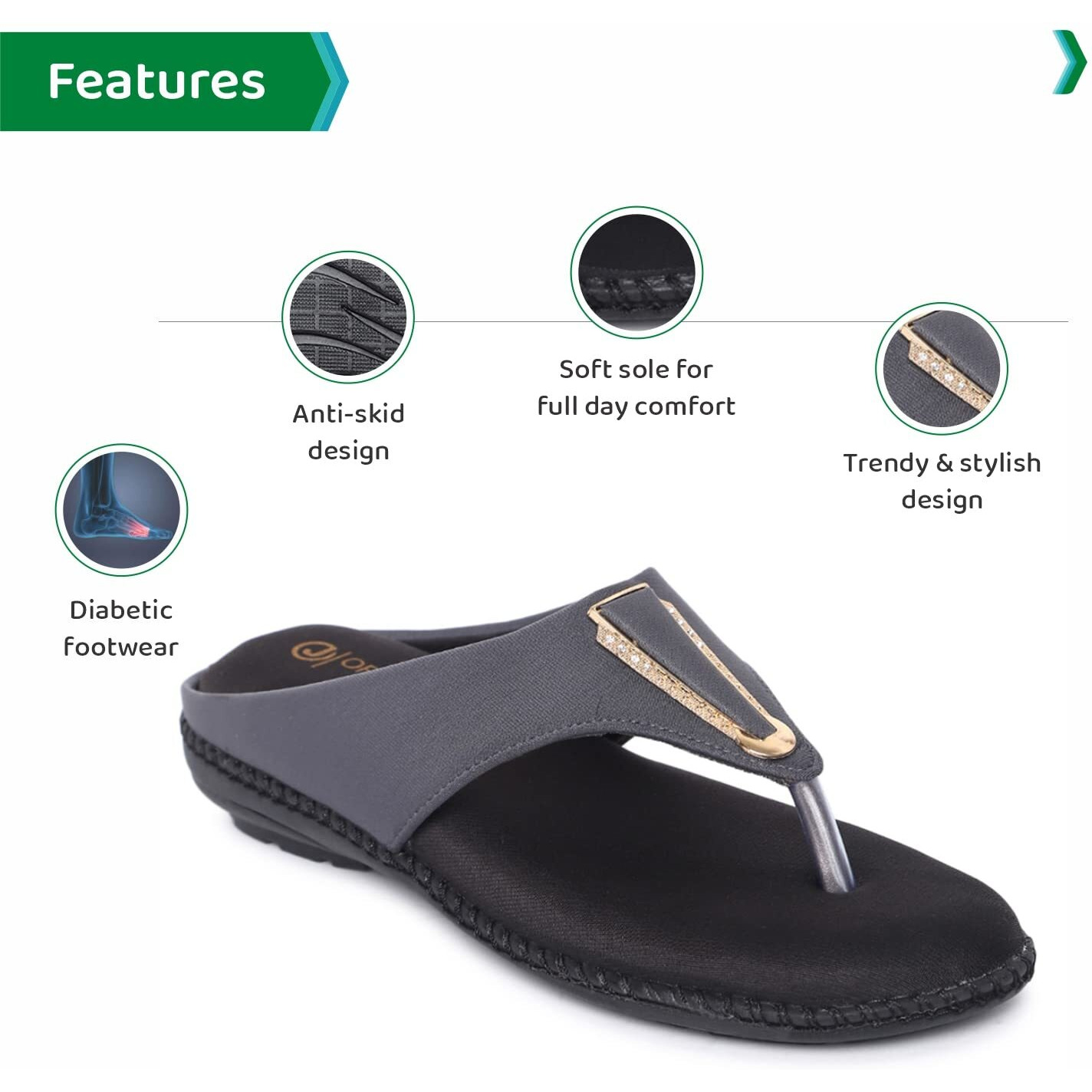 ORTHO JOY Fancy doctor slippers | Stylish chappal for women | Comfortable flat sandals for women stylish