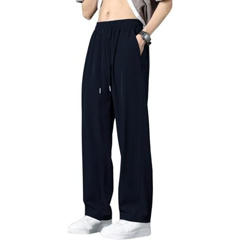 GRECIILOOKS Men Poly Lycra Baggy Regular Fit Trouser Pant. (GL-TP-1040-L-BLUE)