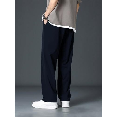 GRECIILOOKS Men Poly Lycra Baggy Regular Fit Trouser Pant. (GL-TP-1040-L-BLUE)