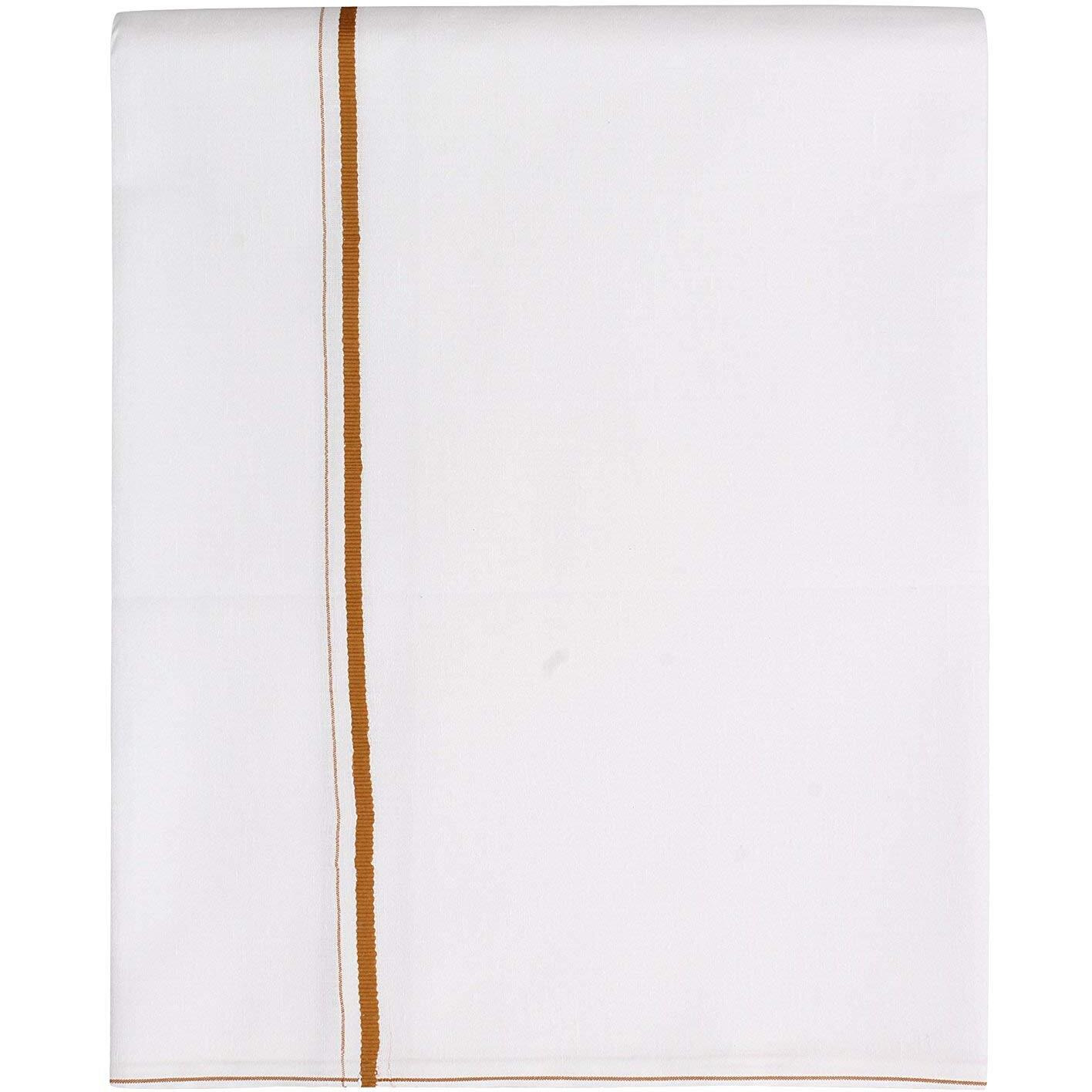 PRAKASAM COTTON Mens Single Colour Poly Cotton Dhoti/Single mundu/1.30X2.00 Meter Single dhoti (WHITE)