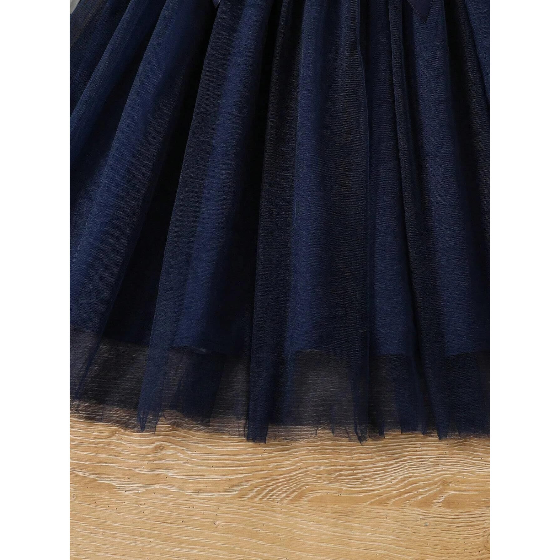 TAGAS Baby-Girl Satin Fit and Flare Knee-Length Dress (KD-96_Blue_5 Years-6 Years)