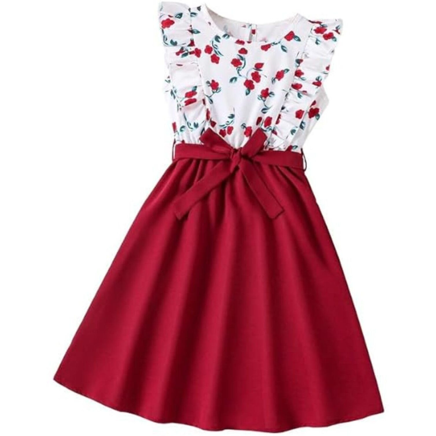 Niren Enterprise Hulk Frock with Beautiful Floral Print Baby Girl Dress (RED Hulk Frock, 4-5 Years)
