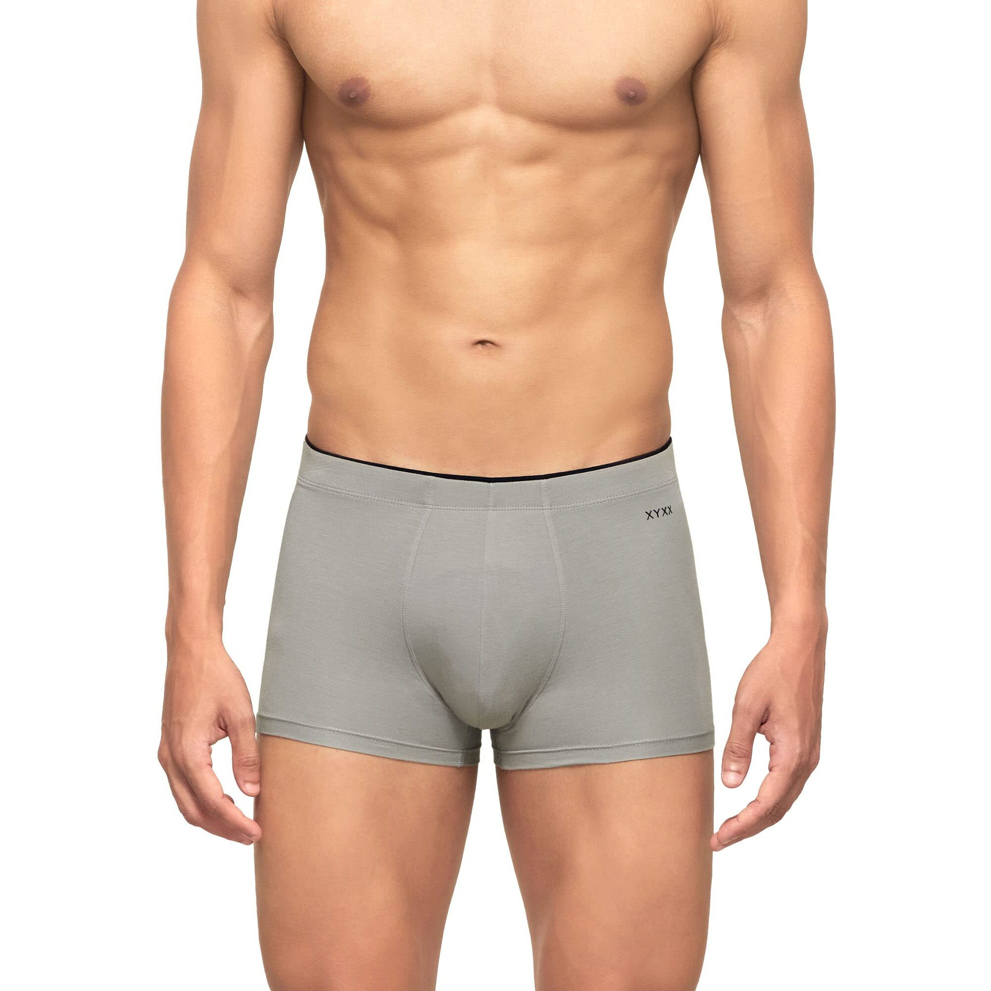 XYXX Men's Underwear Uno IntelliSoft Antimicrobial Micro Modal Trunk Pack of 2 (Dress Blue  Heather Grey M)