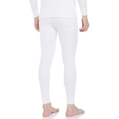 Amazon Brand - Symbol Men's Thermal Pant | Winter Wear | Body Warmer Bottoms (SYM-M-A24-THP-2001_White_L)