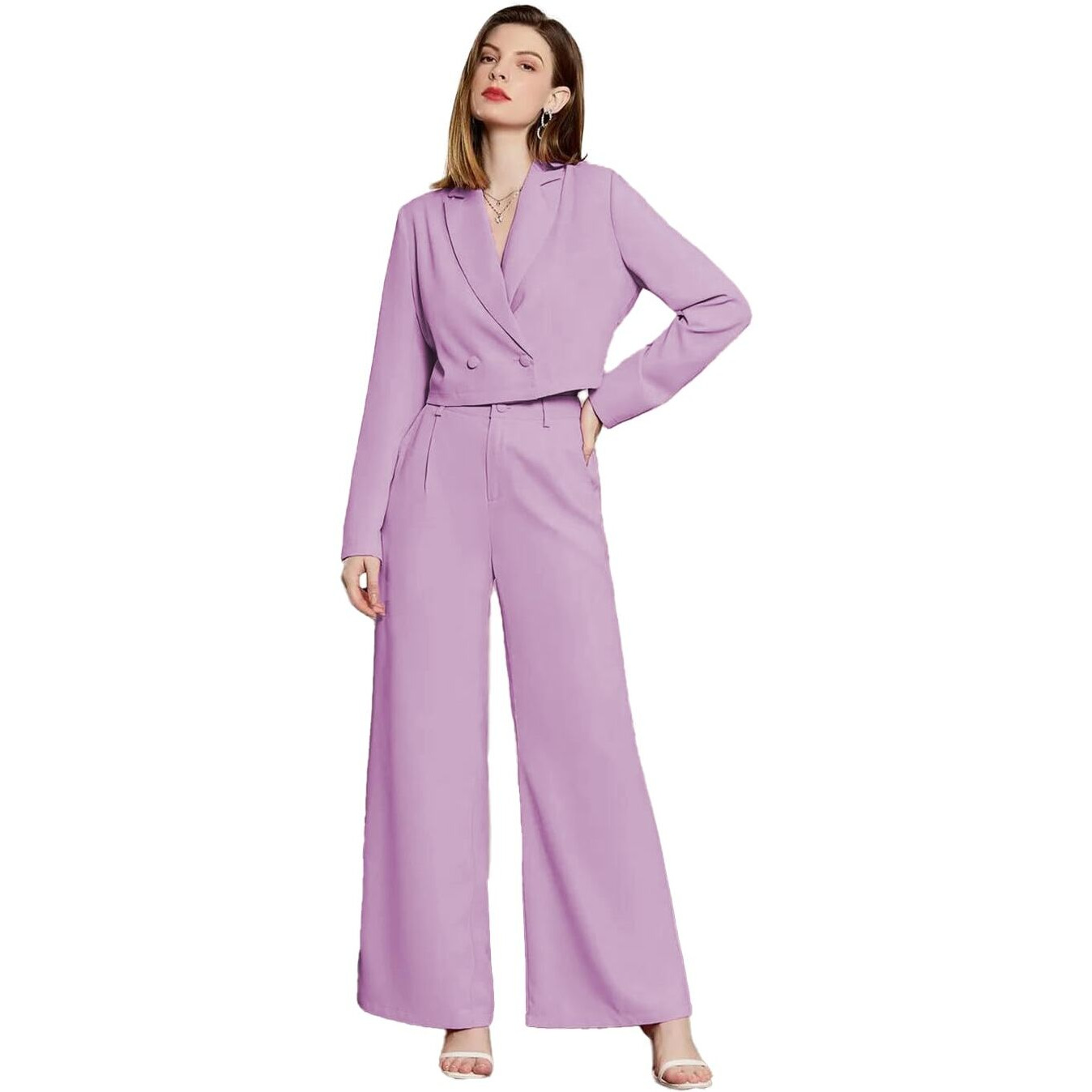 KOTTY Women's Co-ords Solid Dress Set Light Purple