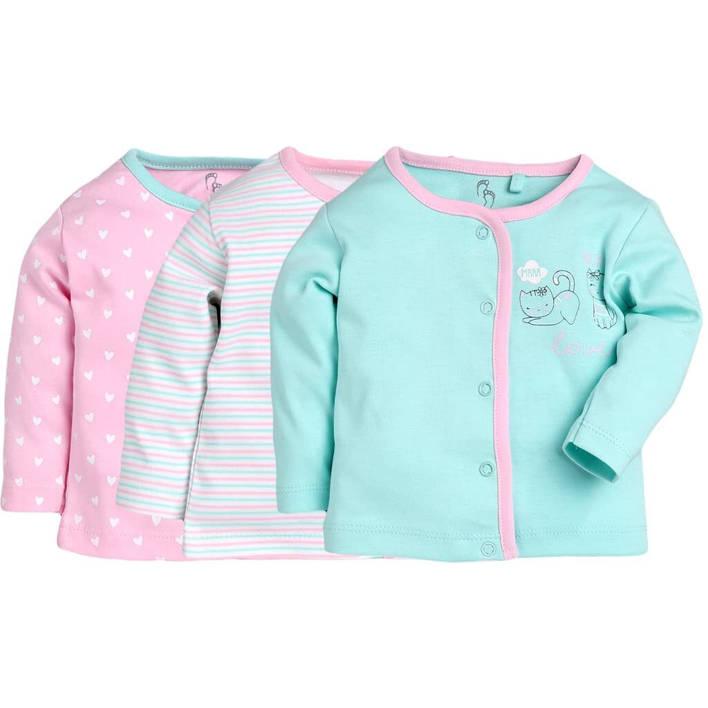 BABY GO Full Sleeve Set of 3 TEES Combo for Baby Girls(9-12M,Pink)
