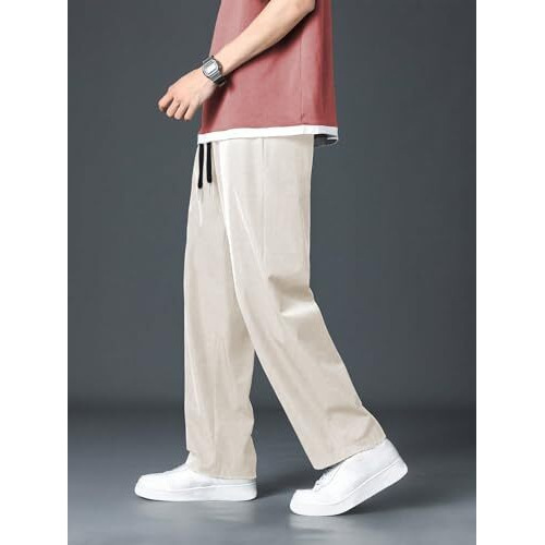 GRECIILOOKS Mens Casual Poly Lycra Regular Fit Track Pant (TP-1090-S-CREAM)