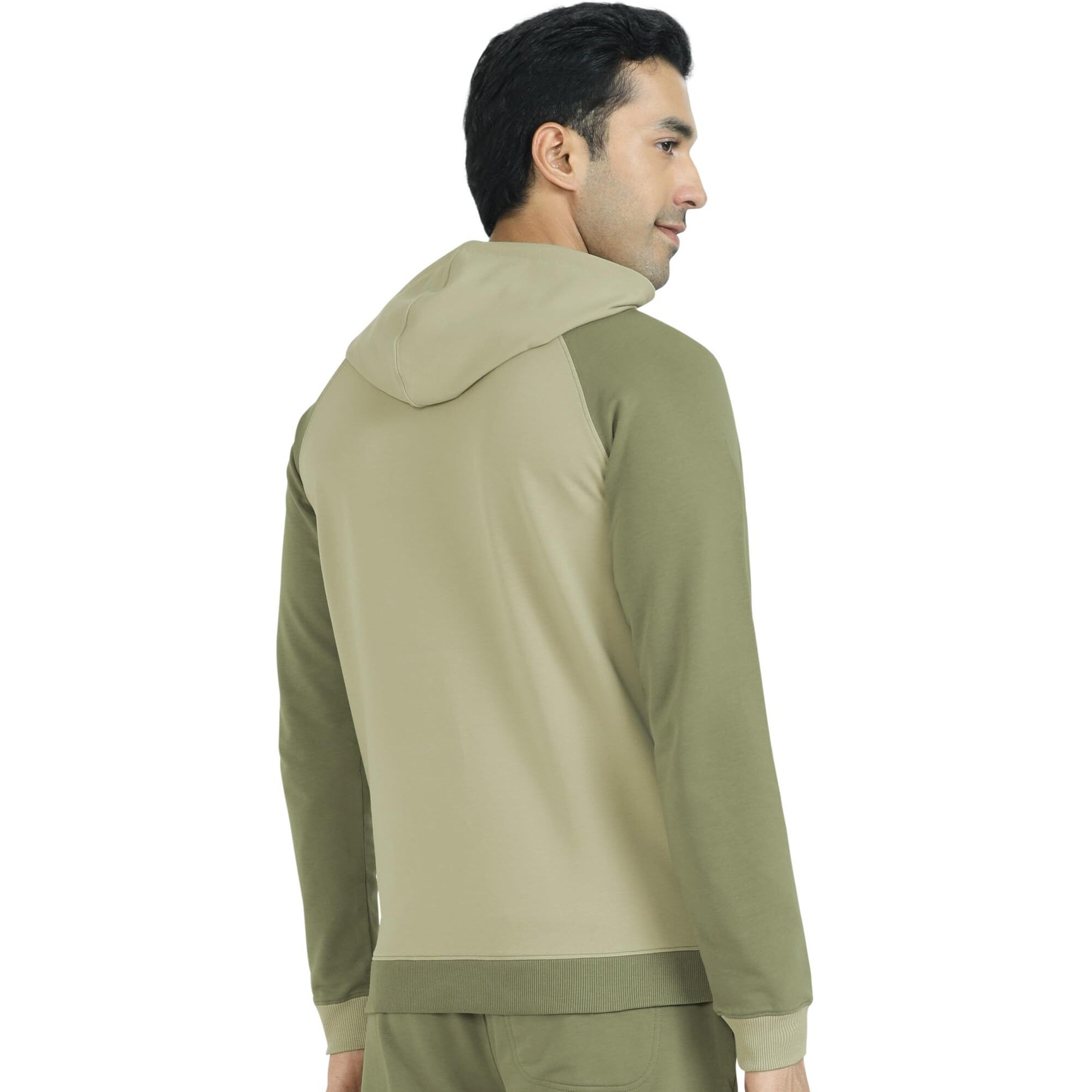 XYXX Men's Cotton Blend Neck Hooded Sweatshirt (XYHOD_06_10_Tea White