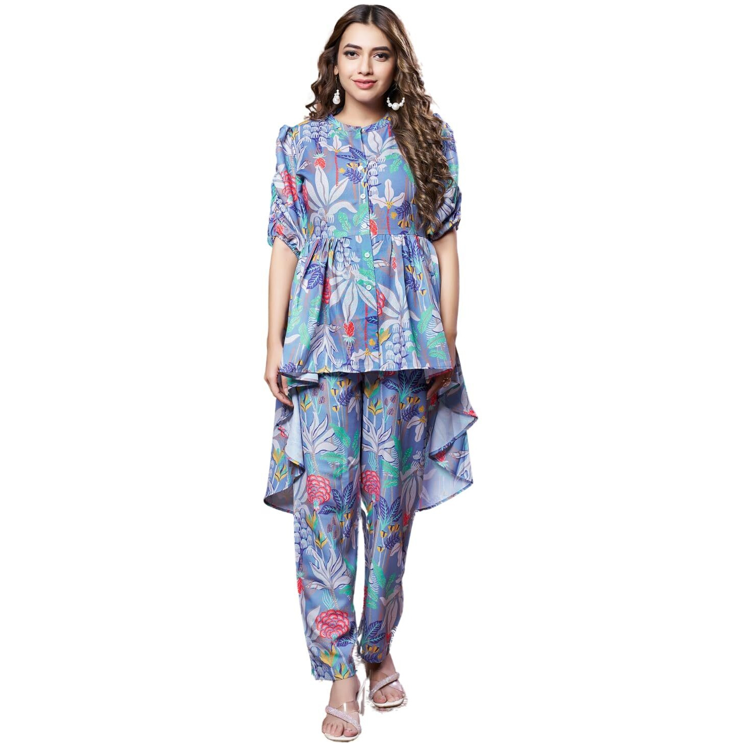 Leriya Fashion co ord Set for Women | Summer co ord Set for Women | Formal co ord Set for Women | Women co ord Set (Small, Grey)