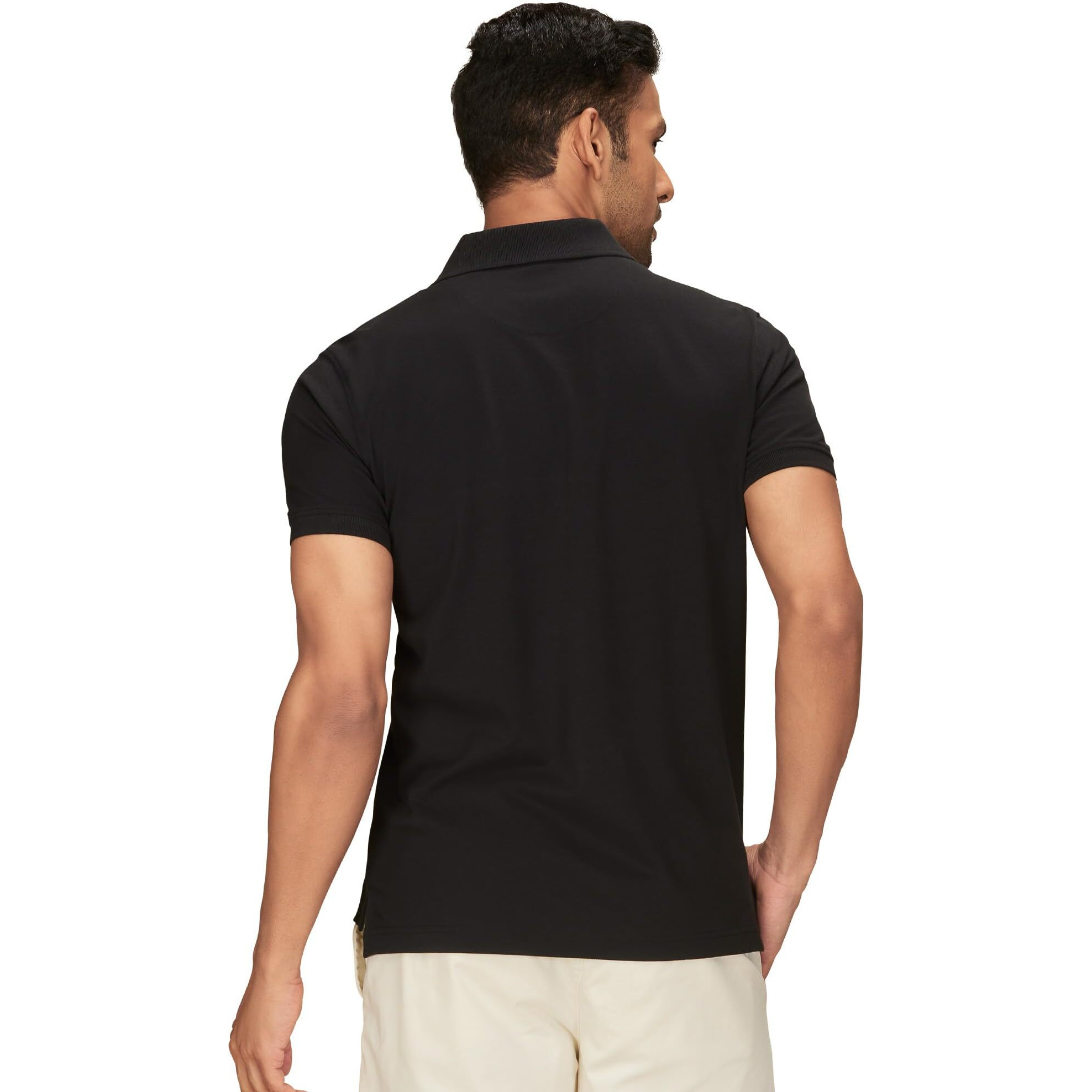 XYXX Men's Solid Regular Fit Shirt (XY_CR14_Polo Tshirt_1_Black