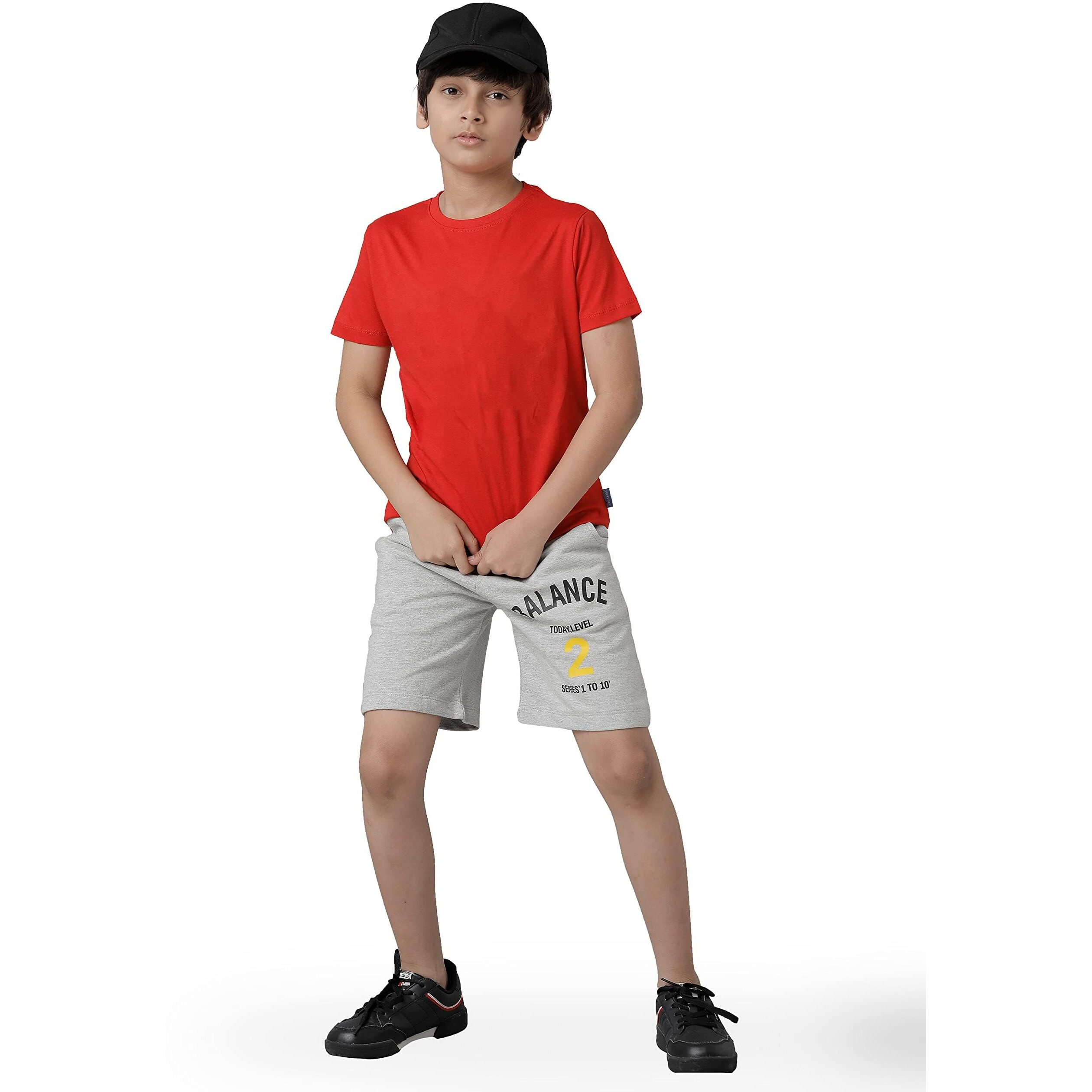 KYDA KIDS 100% Cotton Kids Shorts for Boys & Girls - Regular Fit Casual Short for Unisex, Multicolor - Pack of 3