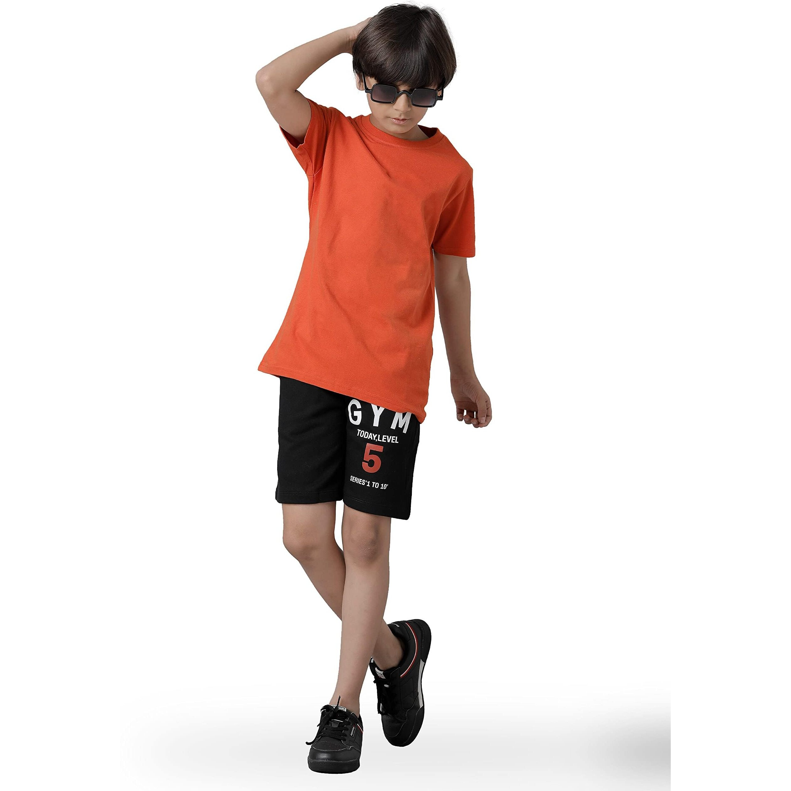 KYDA KIDS 100% Cotton Kids Shorts for Boys & Girls - Regular Fit Casual Short for Unisex, Multicolor - Pack of 3