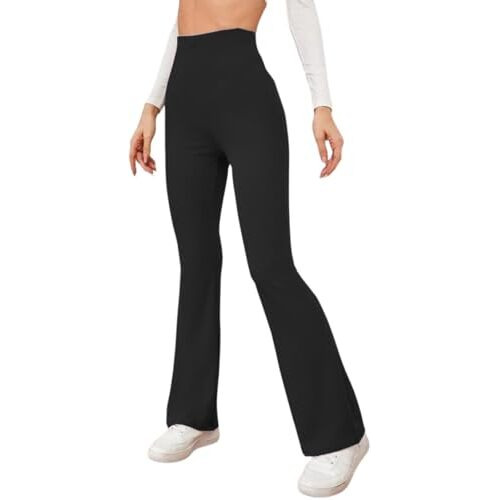 GRECIILOOKS Regular Fit High-Waisted Pants | Korean Trousers for Women (GL-TR772_Black_M)