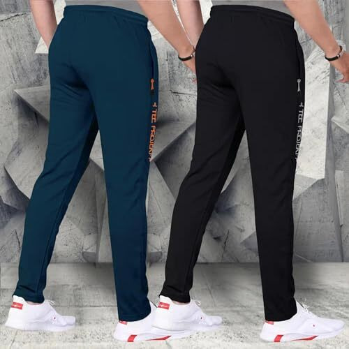Pinkmint Men Combo Track Pant with Lycra Elastic Jogger Suitable for Active Wear, Jogger Yoga Wear, Sports (Pack of 2)