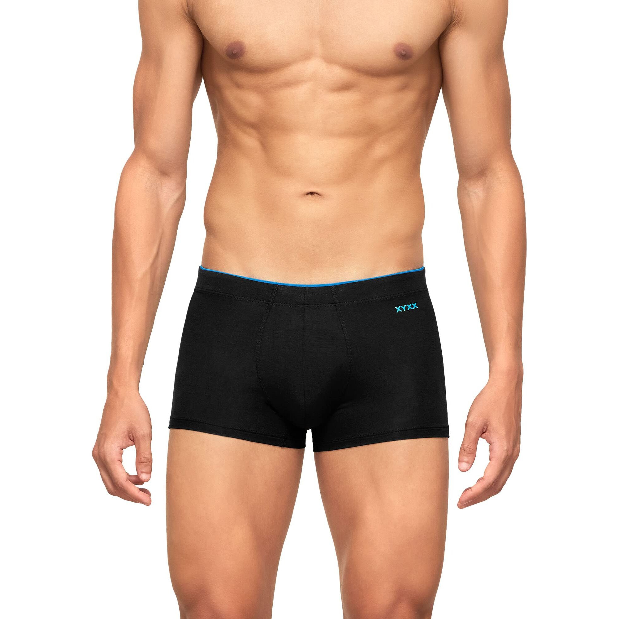 XYXX Men's Underwear Uno IntelliSoft Antimicrobial Micro Modal Trunk Pack of 2 (Black  Black M)