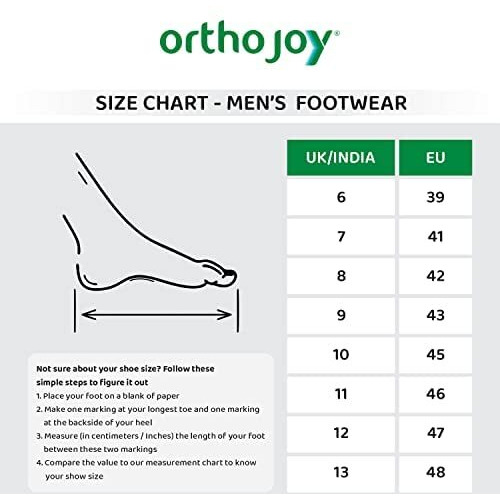 ORTHO JOY Men's Green Slippers - 8 Uk