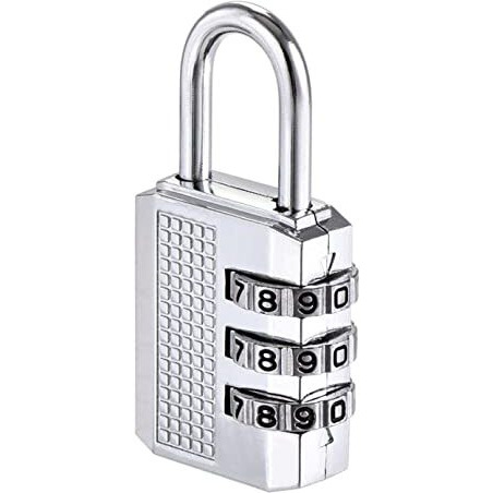 GLUN 3-Digit Number Backpack Lock, Combination Anti-Theft Zinc Alloy Resettable Zipper Padlock, for Your Backpack, Toolbox, Briefcase and Luggage