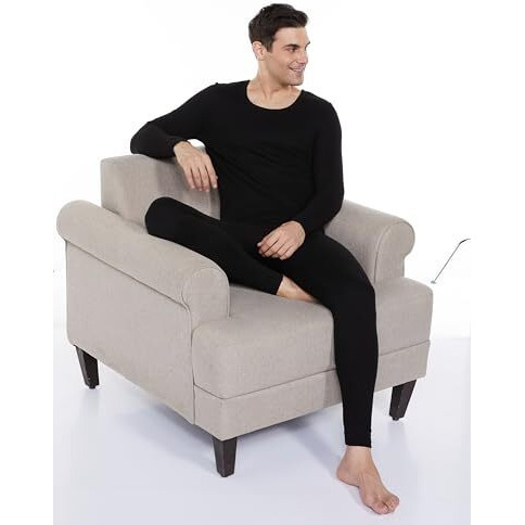 Amazon Brand - Symbol Men's Thermal Pant | Winter Wear | Body Warmer Bottoms (SYM-M-A24-THP-2001_Black_L)
