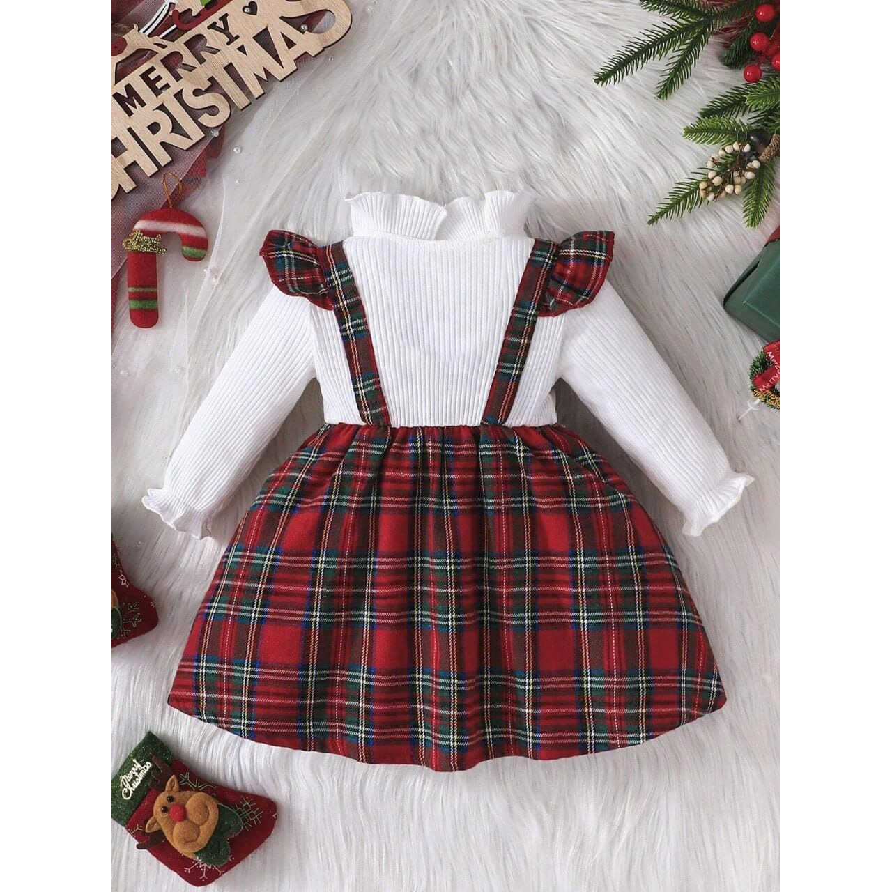 Buy & Try by Dharmikaay Girl's Christmas Lycra Frock Dress for Girls Short Frock Baby Princess Western Dresses| Stylish Fancy Kids Clothing for New Year Winter, Fashion Red