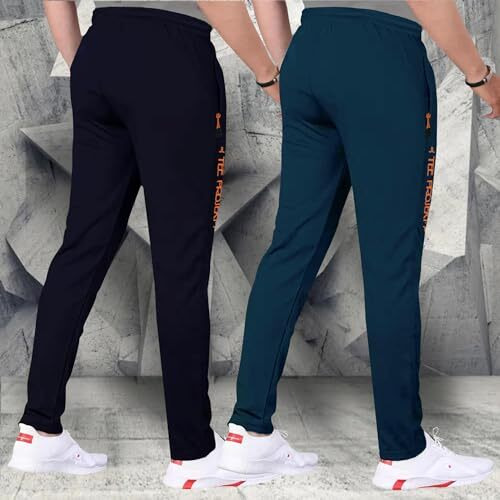 Pinkmint Men Combo Track Pant with Lycra Elastic Jogger Suitable for Active Wear, Jogger Yoga Wear, Sports (Pack of 2)