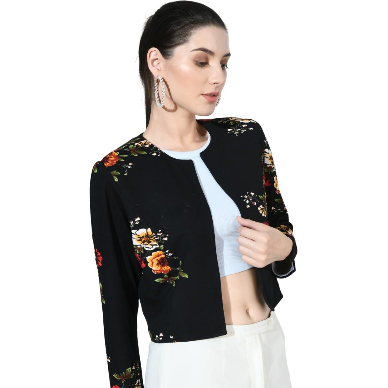 IUGA Women Jacket Style Full Sleeve Multicolor Shrug