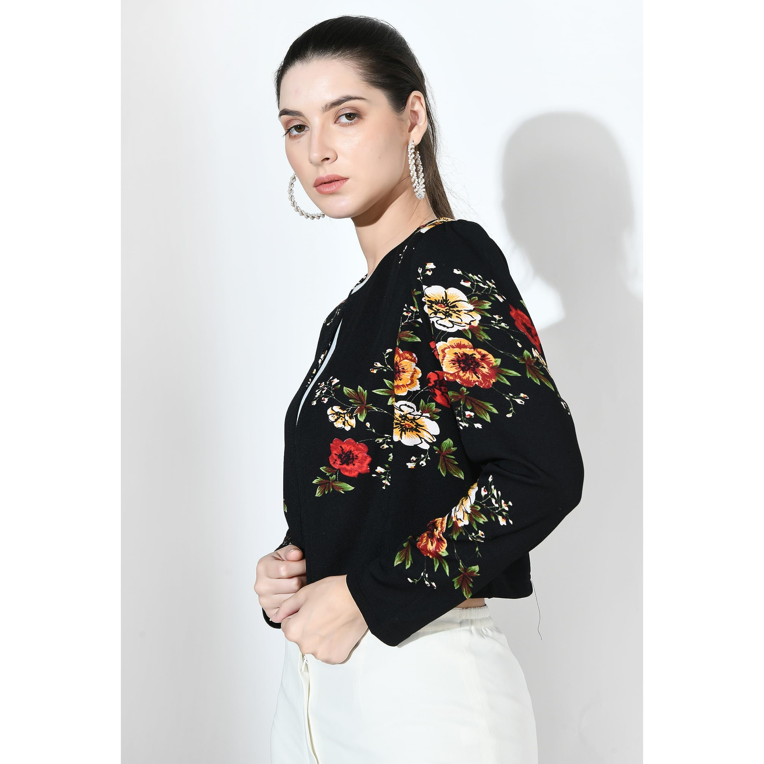 IUGA Women Jacket Style Full Sleeve Multicolor Shrug