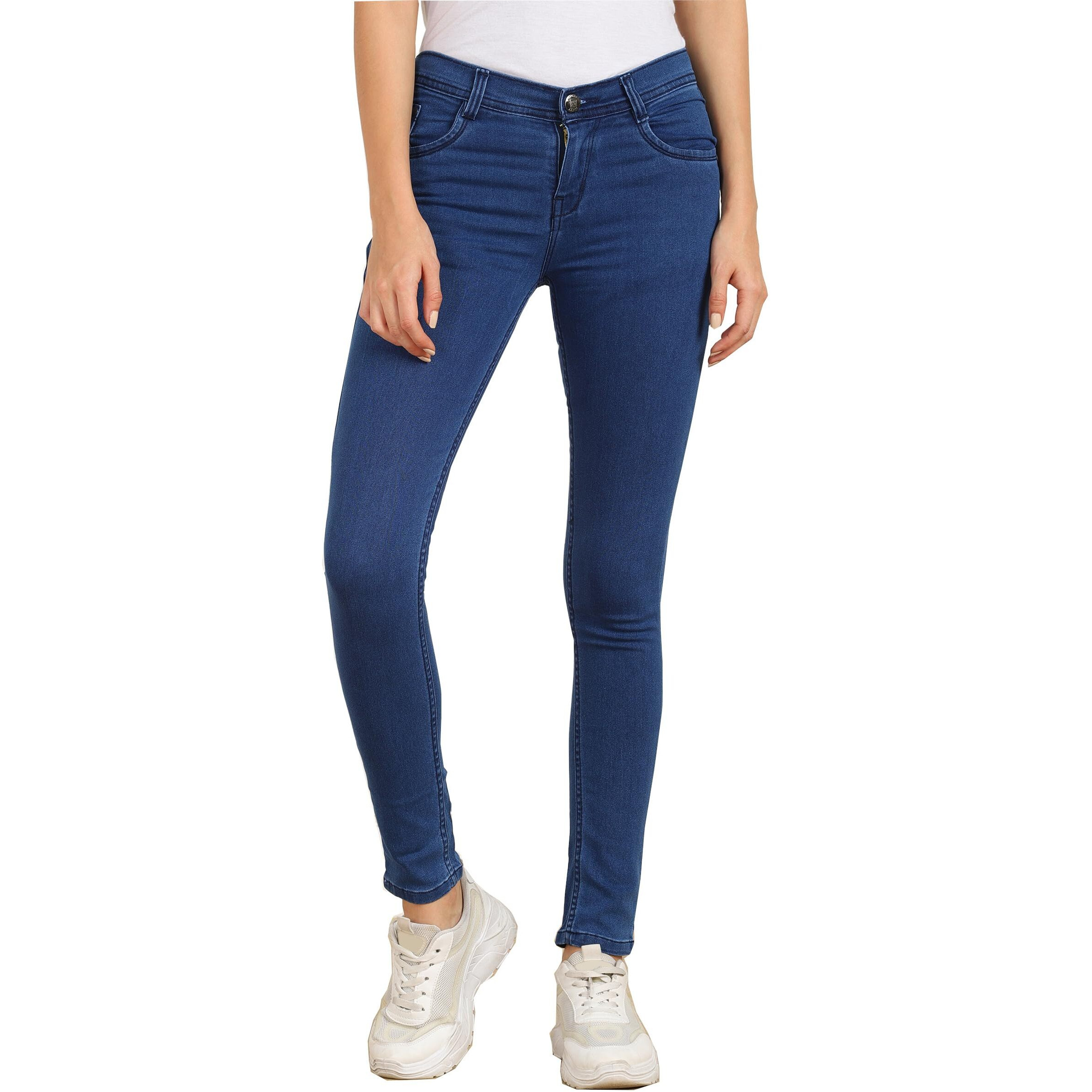 Nifty Women's Denim Stretchable Slim Fit Jeans (Jean_PLN_Azure_28)