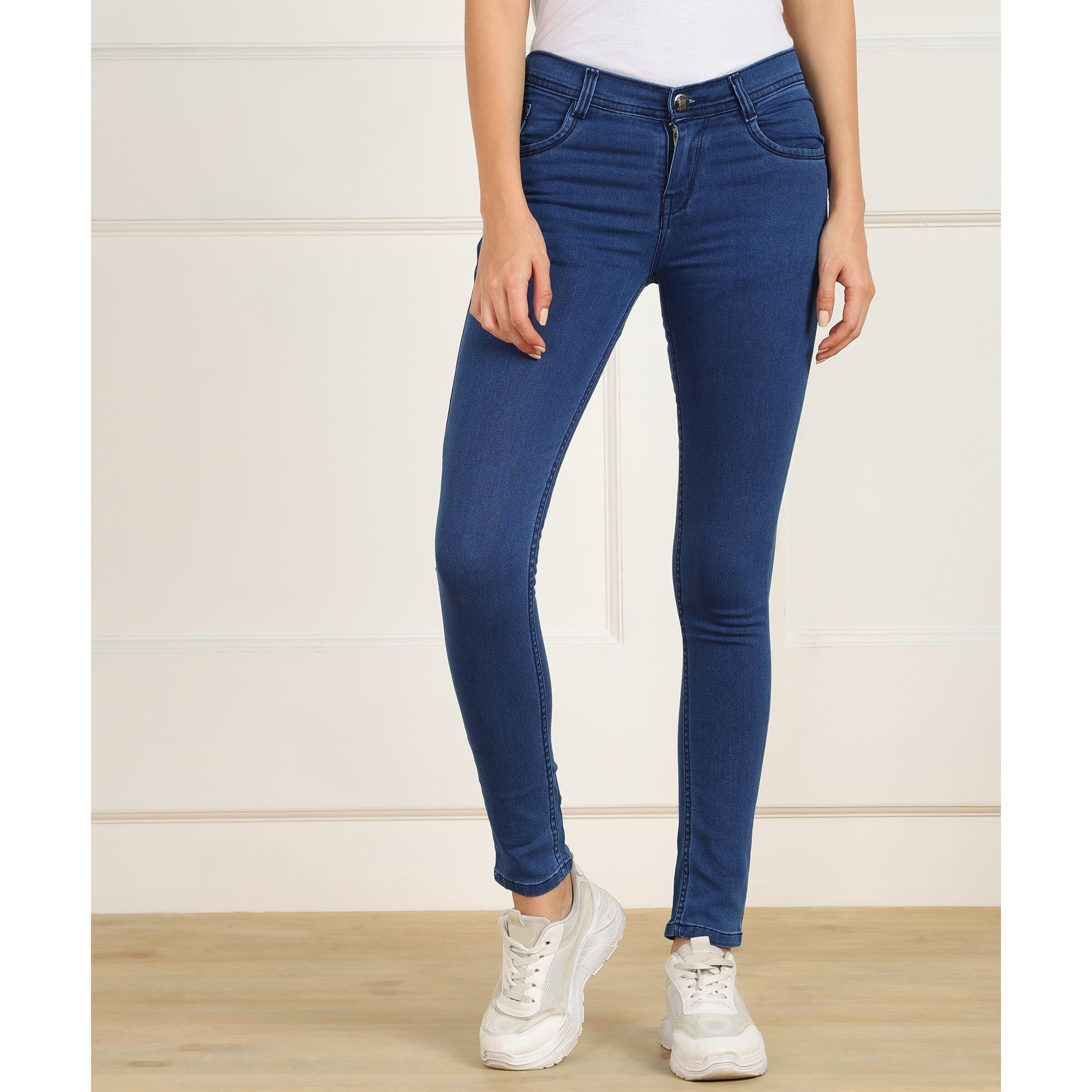 Nifty Women's Denim Stretchable Slim Fit Jeans (Jean_PLN_Azure_28)
