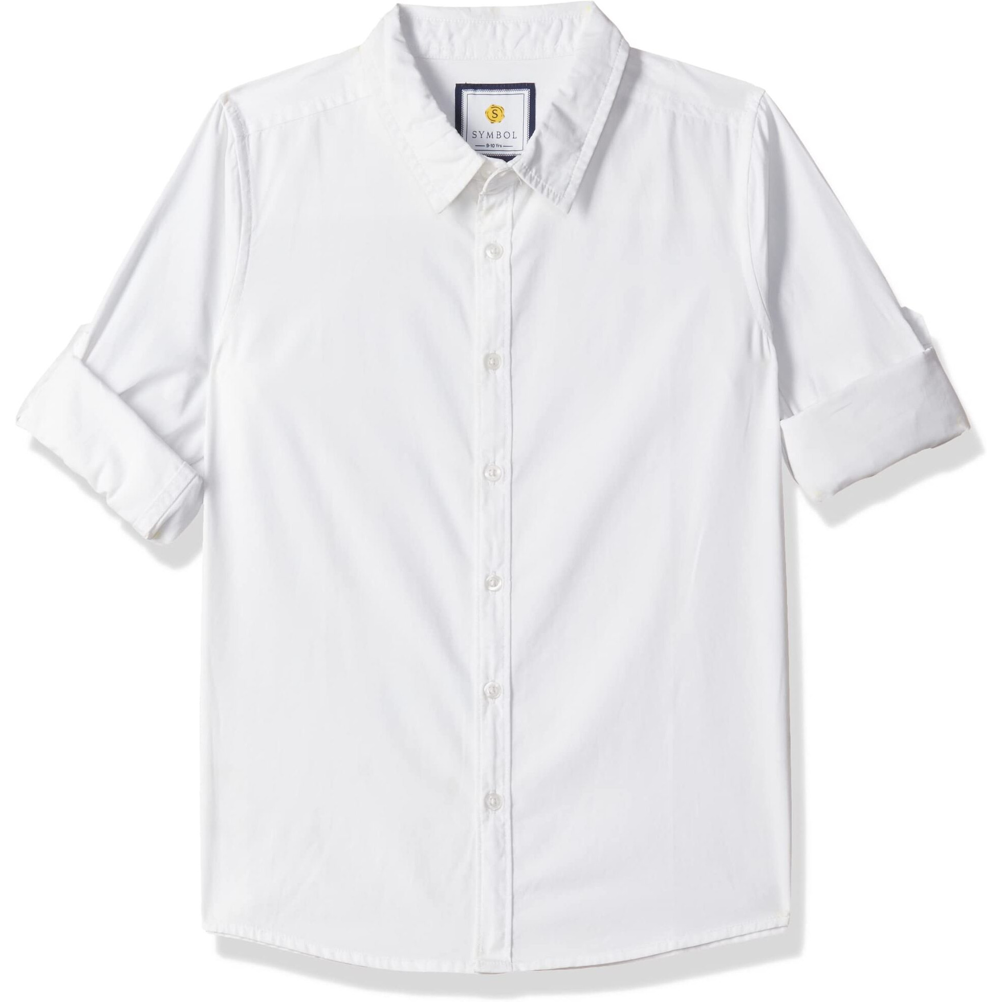 Amazon Brand - Symbol Boy's Regular Shirt (SYMAW22SHR02_White 5-6 Years)