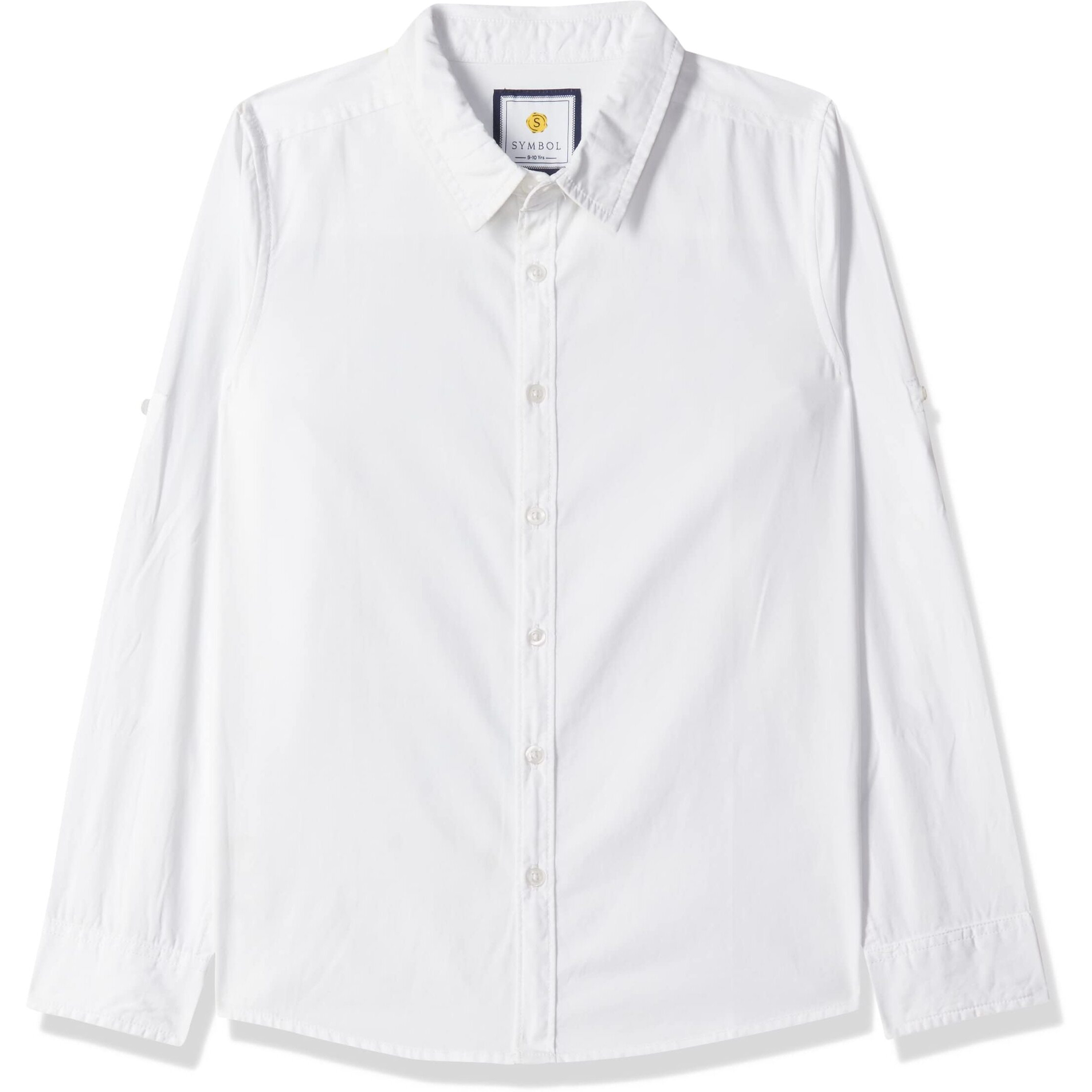 Amazon Brand - Symbol Boy's Regular Shirt (SYMAW22SHR02_White 5-6 Years)
