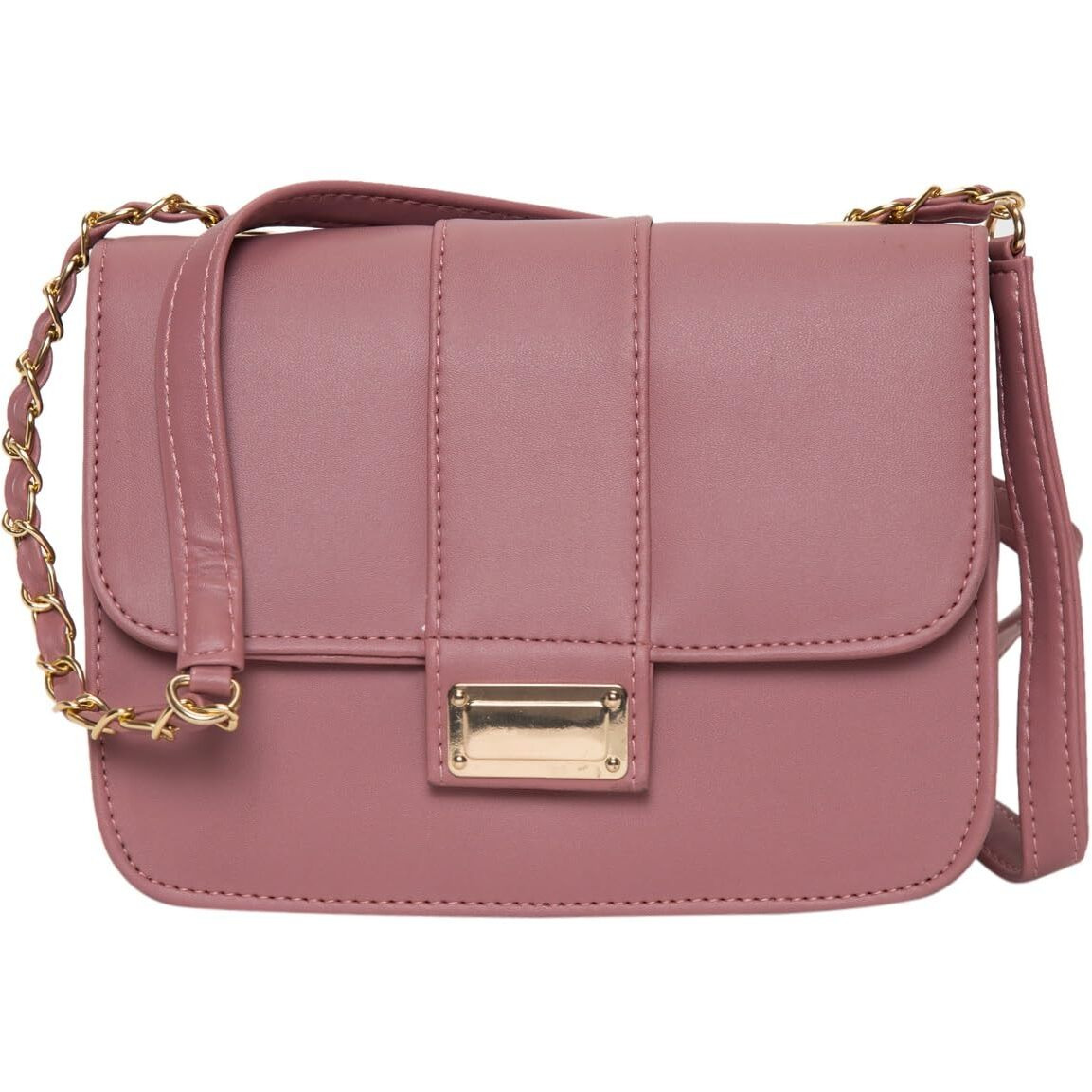 ADISA women girls party crossbody sling bag with gold chain (D. Pink)
