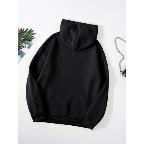TAGDO Men's Printed Hooded Neck Hoodie (RF-Humble-HDY-2014-Black-M)