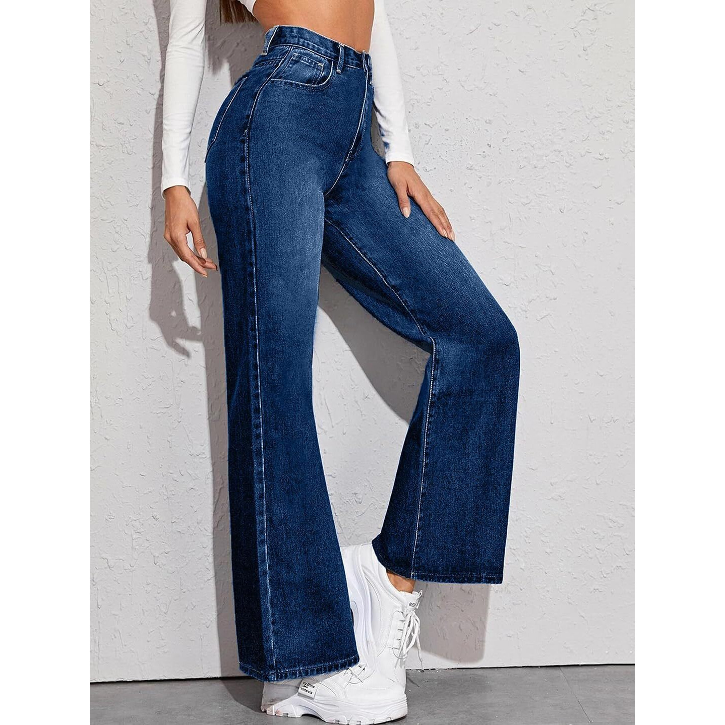 KOTTY Womens High Rise Cotton Lycra Jeans(Faded Blue,28)