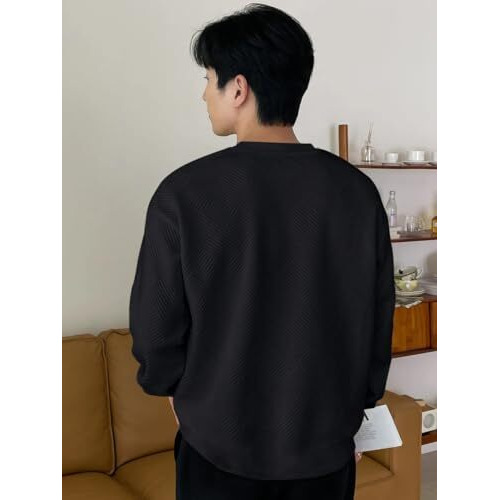 GRECIILOOKS Solid Regular Fit Plain Casual Stylish Latest | Full Sleeve T Shirt for Men (GL-MT-1122_Black XL)