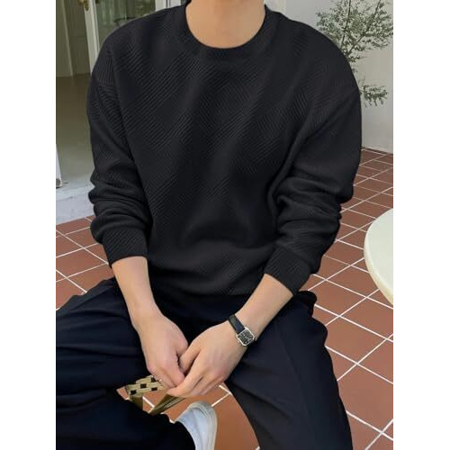 GRECIILOOKS Solid Regular Fit Plain Casual Stylish Latest | Full Sleeve T Shirt for Men (GL-MT-1122_Black XL)