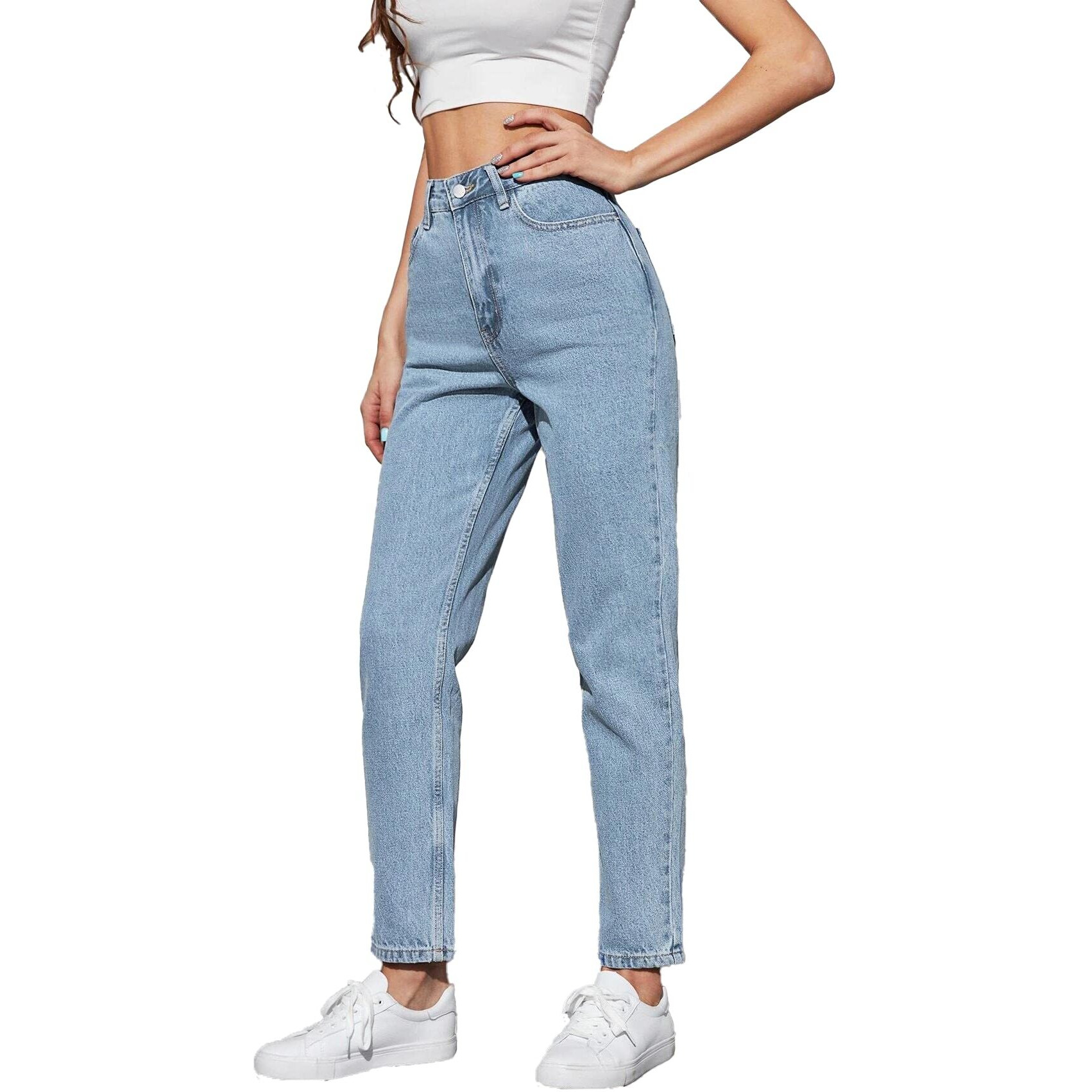 KOTTY Women High Rise Cotton Lycra Blend Ankle Length Jeans Sky Blue