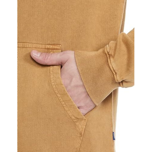 Amazon Brand - INKAST Men's Cotton Neck Hooded Regular Fit Sweatshirt (INK-A23-SW-51_Mustard,OD_Large)