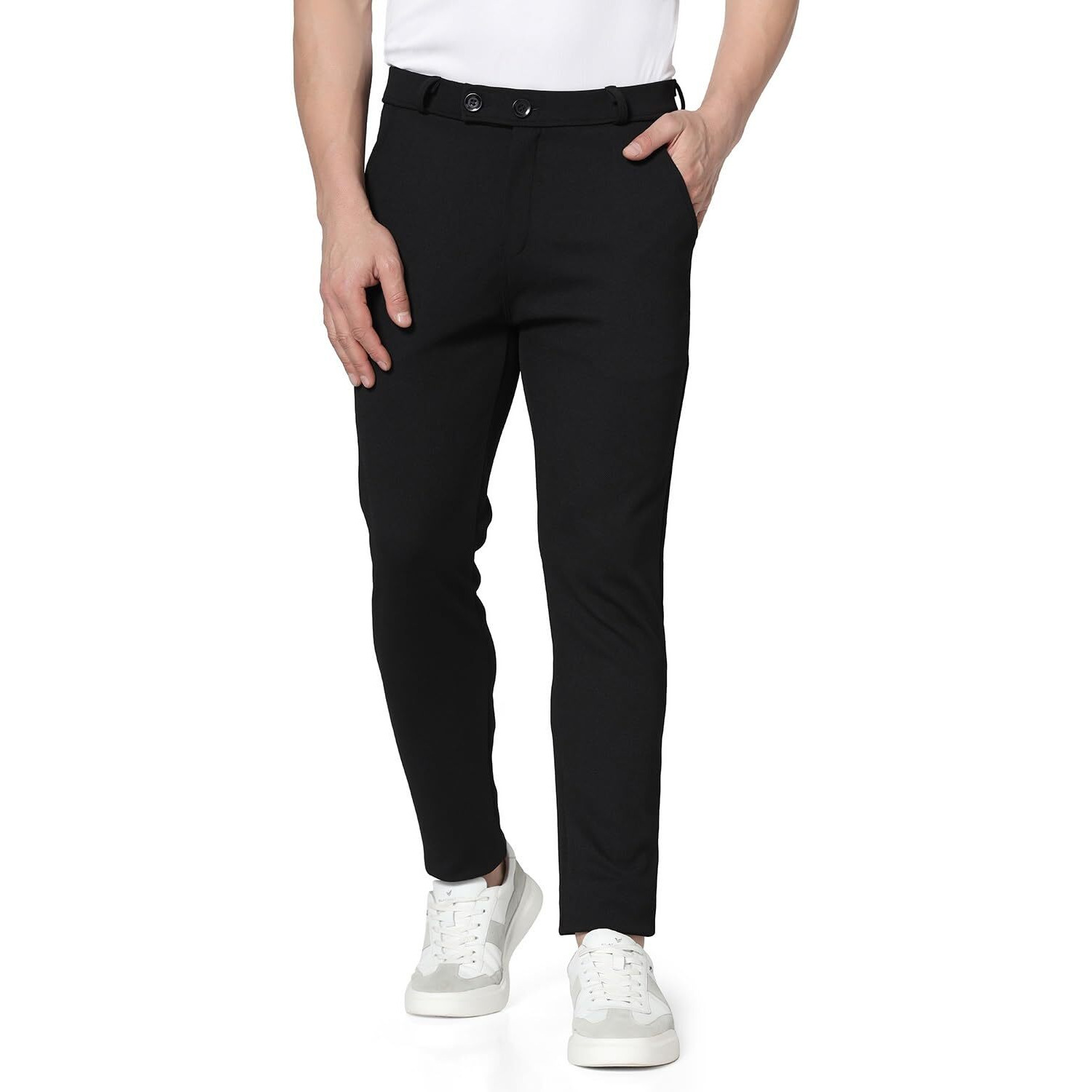 TOPLOT Men's Regular Fit Causal Trouser (Trouser-5068-Black-28)