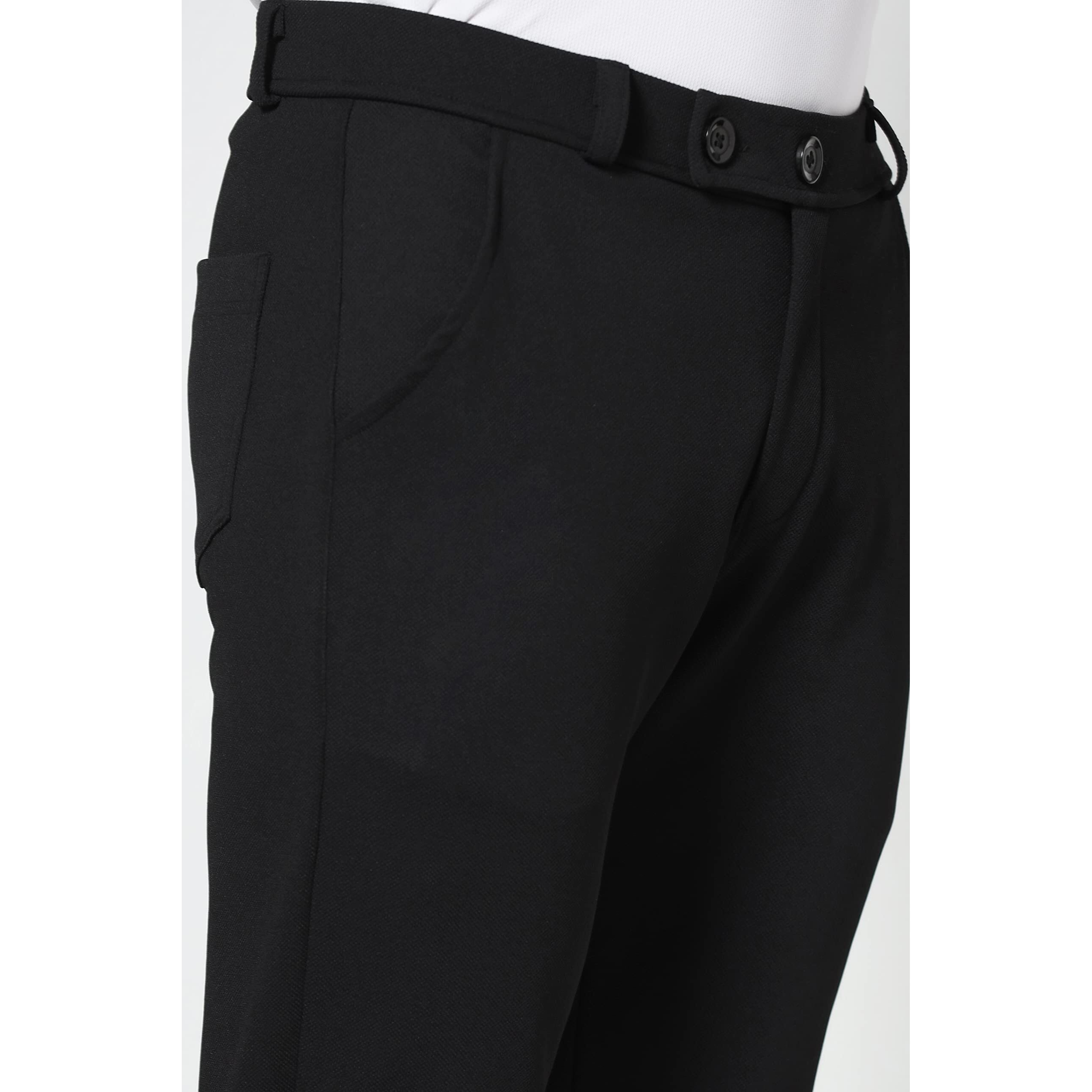TOPLOT Men's Regular Fit Causal Trouser (Trouser-5068-Black-28)