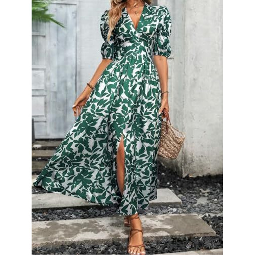 GRECIILOOKS Rayon Fit and Flare Ankle Length One Piece Maxi Bodycon Dresses Midi Dress for Women (GL-WD1219_Green