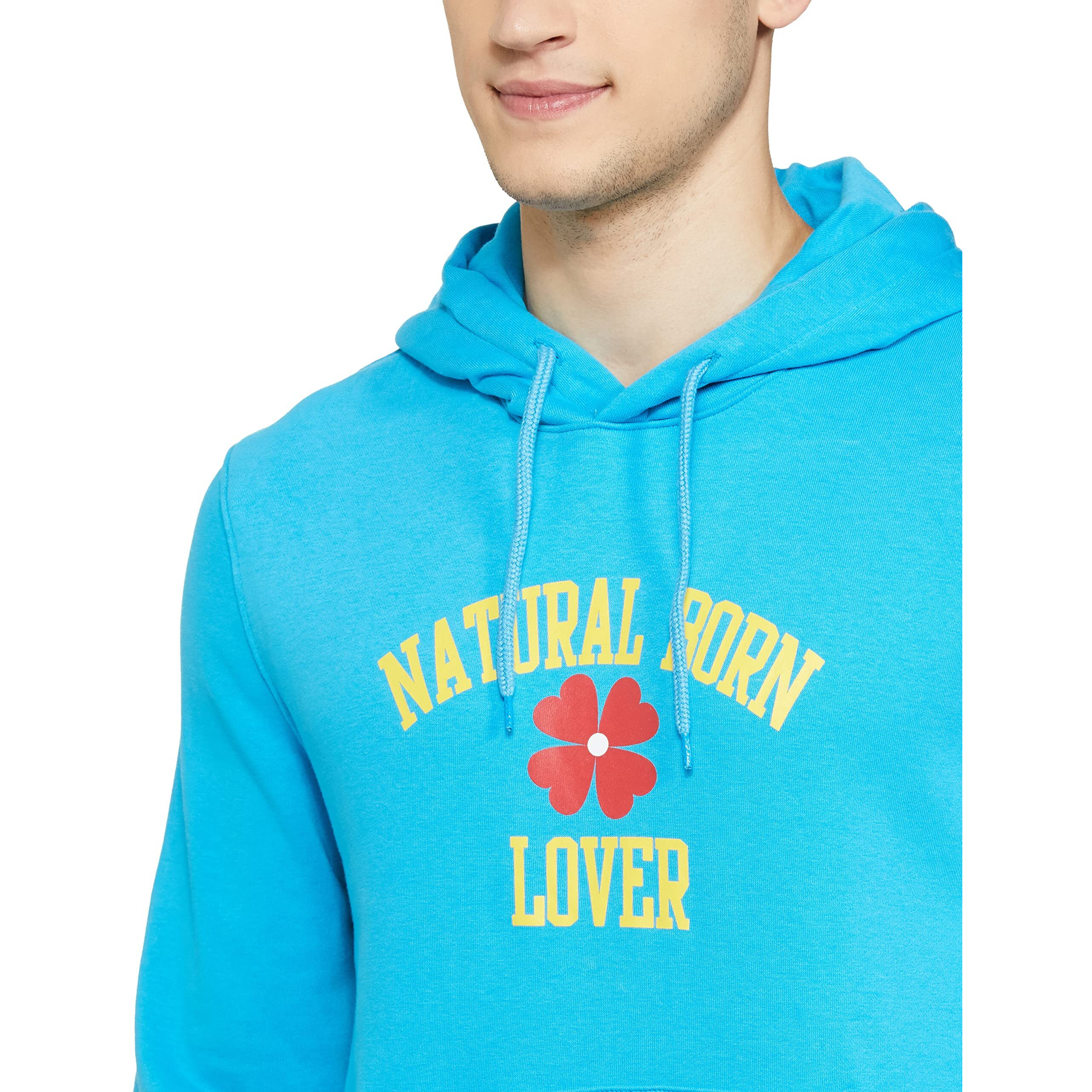 Levis Mens Cotton Blend Hooded Neck Sweatshirt (17096-0074L_Blue_L)