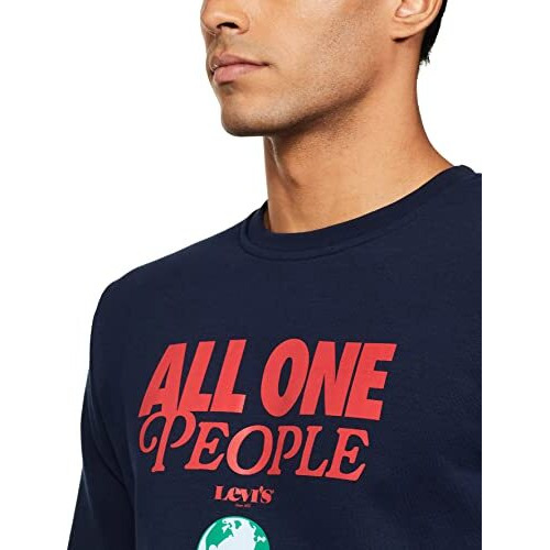 Levis Navy Blazer Graphic Printed Sweatshirt (59638-0109L_L_Navy)