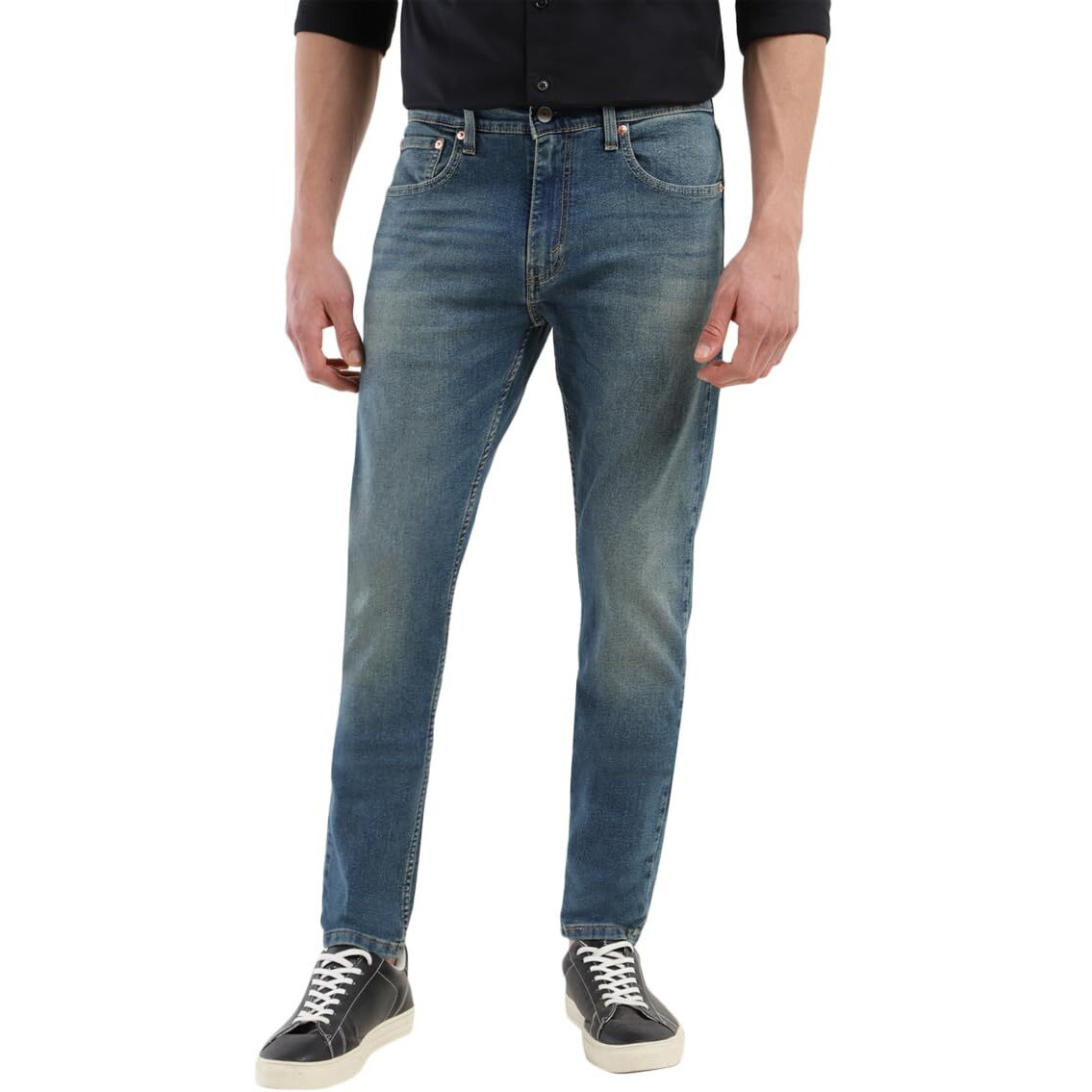 Levis Mens 512 Slim Tapered Fit Mid-Rise Light Fade Stretchable Jeans Blue