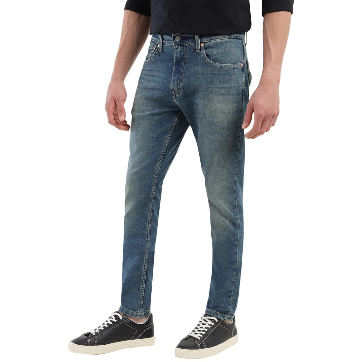 Levis Mens 512 Slim Tapered Fit Mid-Rise Light Fade Stretchable Jeans Blue