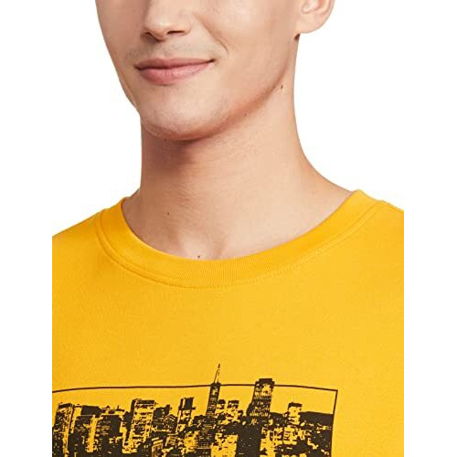 Levis Mens Cotton Crew Neck Regular Fit Sweatshirt (59638-0163_Goldenrod Yellow_Large)
